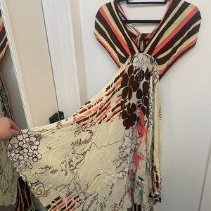 RARE Farm Rio halter-tie floral minidress